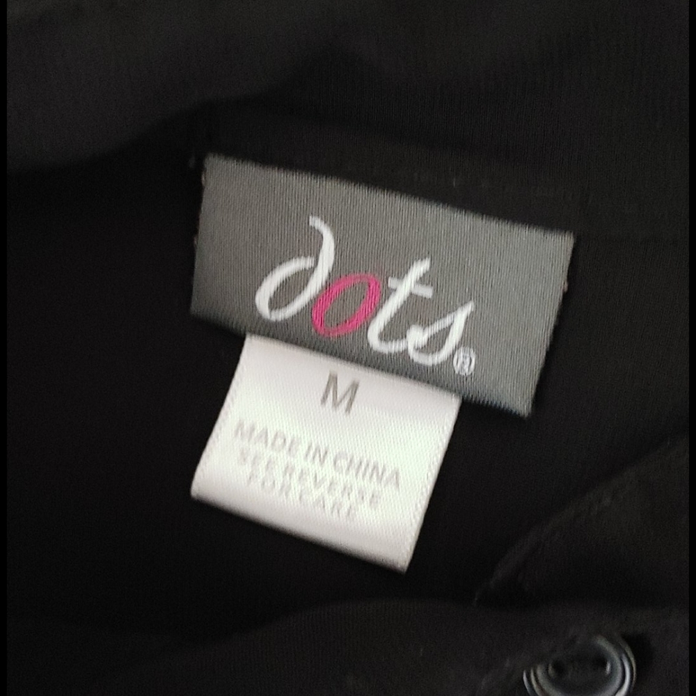 Dots Sheer Black Ruffle Button Shirt Blouse - Picture 5 of 6